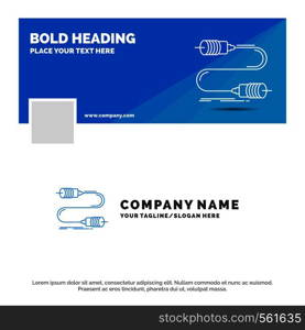 Blue Business Logo Template for Buzz, communication, interaction, marketing, wire. Facebook Timeline Banner Design. vector web banner background illustration. Vector EPS10 Abstract Template background