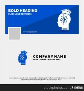 Blue Business Logo Template for capability, head, human, knowledge, skill. Facebook Timeline Banner Design. vector web banner background illustration. Vector EPS10 Abstract Template background