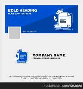Blue Business Logo Template for certificate, degree, education, award, agreement. Facebook Timeline Banner Design. vector web banner background illustration. Vector EPS10 Abstract Template background