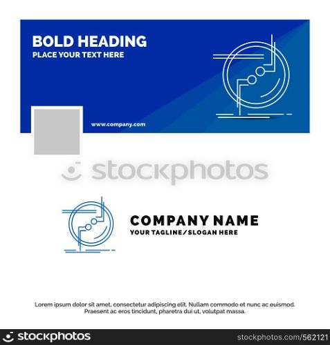 Blue Business Logo Template for chain, connect, connection, link, wire. Facebook Timeline Banner Design. vector web banner background illustration. Vector EPS10 Abstract Template background