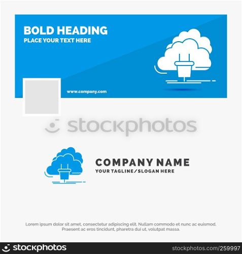 Blue Business Logo Template for Cloud, connection, energy, network, power. Facebook Timeline Banner Design. vector web banner background illustration
