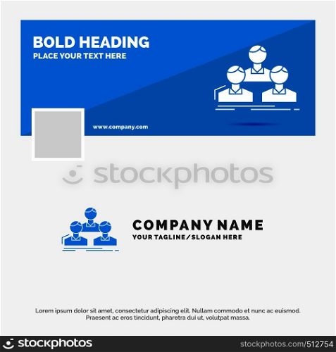 Blue Business Logo Template for Company, employee, group, people, team. Facebook Timeline Banner Design. vector web banner background illustration. Vector EPS10 Abstract Template background