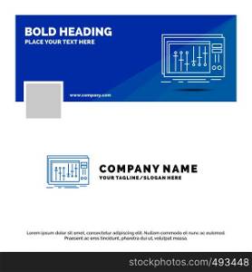 Blue Business Logo Template for Console, dj, mixer, music, studio. Facebook Timeline Banner Design. vector web banner background illustration. Vector EPS10 Abstract Template background