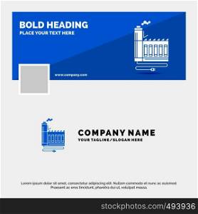 Blue Business Logo Template for Consumption, resource, energy, factory, manufacturing. Facebook Timeline Banner Design. vector web banner background illustration. Vector EPS10 Abstract Template background