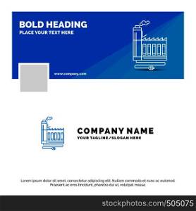Blue Business Logo Template for Consumption, resource, energy, factory, manufacturing. Facebook Timeline Banner Design. vector web banner background illustration. Vector EPS10 Abstract Template background
