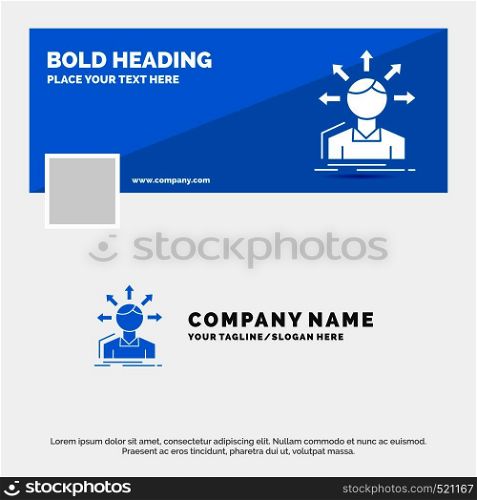 Blue Business Logo Template for conversion difference, diversity, options, structure, user transition. Facebook Timeline Banner Design. vector web banner background illustration. Vector EPS10 Abstract Template background