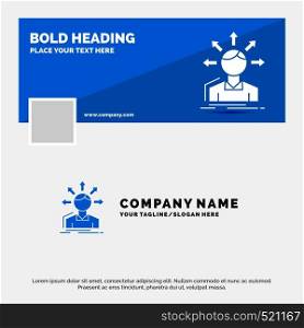 Blue Business Logo Template for conversion difference, diversity, options, structure, user transition. Facebook Timeline Banner Design. vector web banner background illustration. Vector EPS10 Abstract Template background