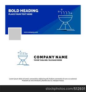 Blue Business Logo Template for Cooking bbq, camping, food, grill. Facebook Timeline Banner Design. vector web banner background illustration. Vector EPS10 Abstract Template background
