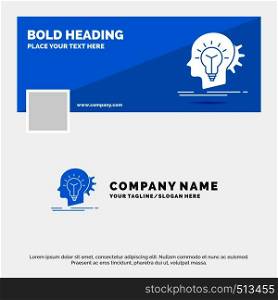 Blue Business Logo Template for creative, creativity, head, idea, thinking. Facebook Timeline Banner Design. vector web banner background illustration. Vector EPS10 Abstract Template background