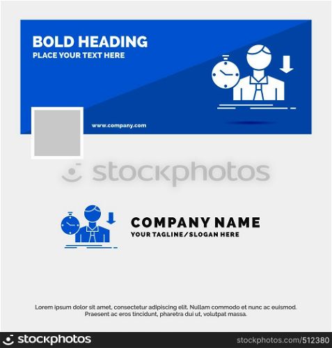 Blue Business Logo Template for failure, fail, sad, depression, time. Facebook Timeline Banner Design. vector web banner background illustration. Vector EPS10 Abstract Template background