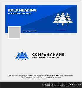 Blue Business Logo Template for forest, camping, jungle, tree, pines. Facebook Timeline Banner Design. vector web banner background illustration. Vector EPS10 Abstract Template background