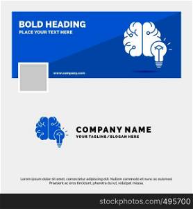 Blue Business Logo Template for idea, business, brain, mind, bulb. Facebook Timeline Banner Design. vector web banner background illustration. Vector EPS10 Abstract Template background