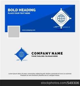 Blue Business Logo Template for IOT, internet, things, of, global. Facebook Timeline Banner Design. vector web banner background illustration. Vector EPS10 Abstract Template background