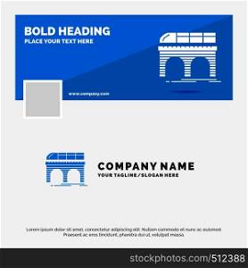 Blue Business Logo Template for metro, railroad, railway, train, transport. Facebook Timeline Banner Design. vector web banner background illustration. Vector EPS10 Abstract Template background
