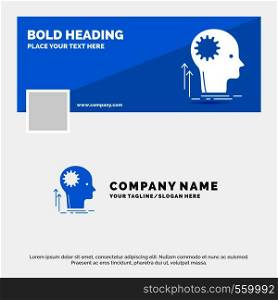 Blue Business Logo Template for Mind, Creative, thinking, idea, brainstorming. Facebook Timeline Banner Design. vector web banner background illustration. Vector EPS10 Abstract Template background