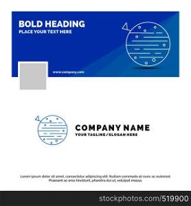 Blue Business Logo Template for moon, planet, space, squarico, earth. Facebook Timeline Banner Design. vector web banner background illustration. Vector EPS10 Abstract Template background