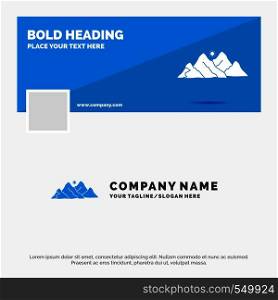 Blue Business Logo Template for mountain, landscape, hill, nature, scene. Facebook Timeline Banner Design. vector web banner background illustration. Vector EPS10 Abstract Template background