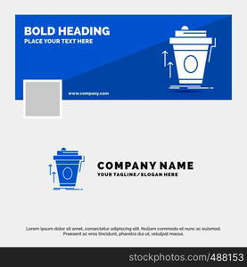 Blue Business Logo Template for product, promo, coffee, cup, brand marketing. Facebook Timeline Banner Design. vector web banner background illustration. Vector EPS10 Abstract Template background