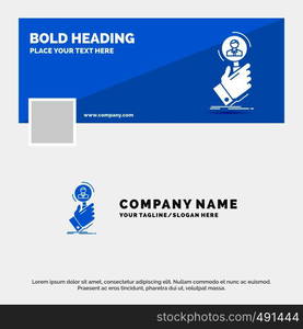 Blue Business Logo Template for recruitment, search, find, human resource, people. Facebook Timeline Banner Design. vector web banner background illustration. Vector EPS10 Abstract Template background