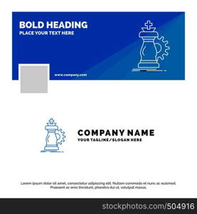 Blue Business Logo Template for strategy, chess, horse, knight, success. Facebook Timeline Banner Design. vector web banner background illustration. Vector EPS10 Abstract Template background