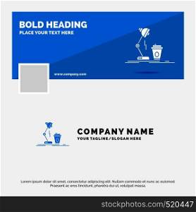 Blue Business Logo Template for studio, design, coffee, lamp, flash. Facebook Timeline Banner Design. vector web banner background illustration. Vector EPS10 Abstract Template background