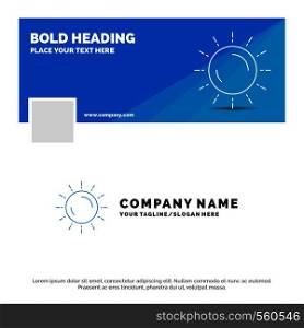 Blue Business Logo Template for sun, weather, sunset, sunrise, summer. Facebook Timeline Banner Design. vector web banner background illustration. Vector EPS10 Abstract Template background
