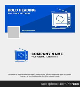 Blue Business Logo Template for tv, ad, advertising, television, set. Facebook Timeline Banner Design. vector web banner background illustration. Vector EPS10 Abstract Template background