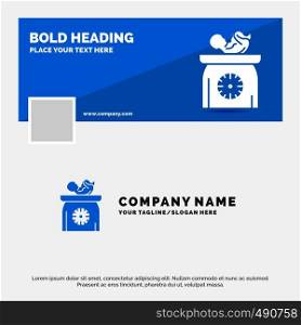 Blue Business Logo Template for weight, baby, New born, scales, kid. Facebook Timeline Banner Design. vector web banner background illustration. Vector EPS10 Abstract Template background