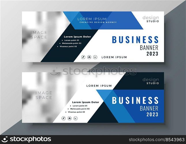 blue business professional banner with image space