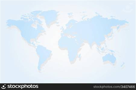 Blue business world map a perspective view and shadow