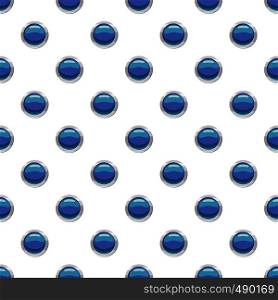 Blue button pattern seamless repeat in cartoon style vector illustration. Blue button pattern