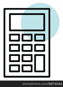 Blue calculator, illustration, vector on white background.