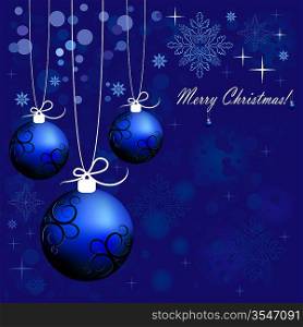 Blue candy event background with Christmas design ball
