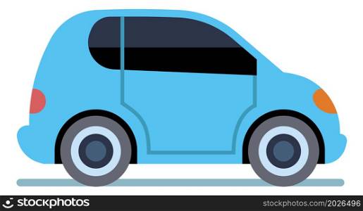 Blue car icon. Cute cartoon toy. City vehicle isolated on white background. Blue car icon. Cute cartoon toy. City vehicle