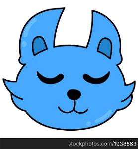 blue cat animal head is sleeping