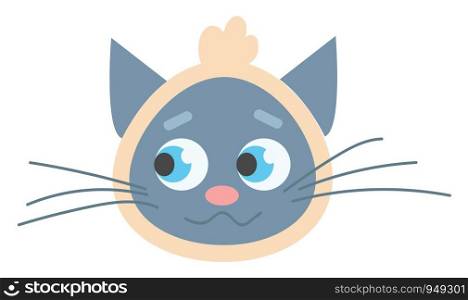 Blue cat with scarf headband illustration vector on white background