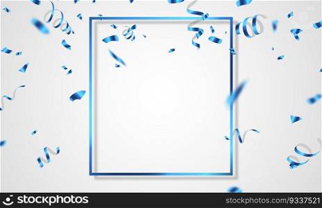 blue celebration frame background. blue confetti glitters for event and holiday poster. singles super sale