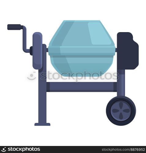 Blue cement mixer icon cartoon vector. Concrete machine. Work tool. Blue cement mixer icon cartoon vector. Concrete machine