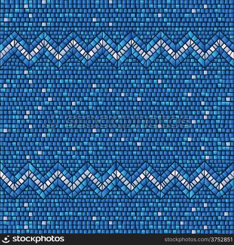 Blue ceramic tile mosaic seamless background pattern