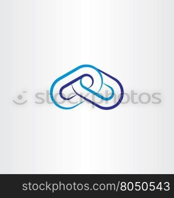blue chain line vector icon