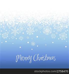 Blue Christmas background with space for text.