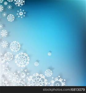 Blue Christmas background with white snowflakes and place for your text. EPS 10 vector. Blue Christmas with white snowflakes. EPS 10