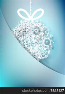Blue christmas card with snowflakes. + EPS10 vector file
