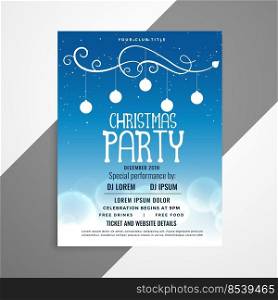 blue christmas flyer poster design with event details
