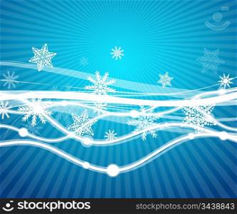 Blue Christmas lines vector background