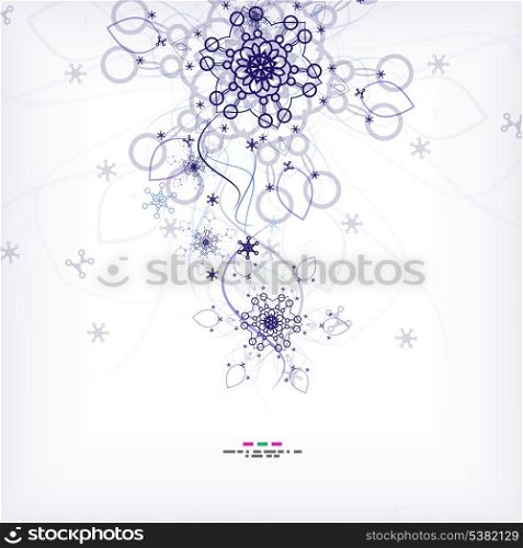Blue Christmas snowflakes abstract Christmas card