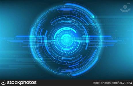 Blue circle circuit HUD futuristic technology energy power computer ultramodern design creative vector