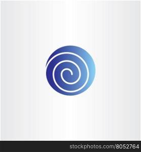 blue circle spiral globe vector icon logo