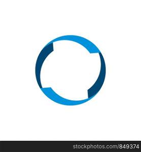 Blue Circle Swoosh Logo Template Illustration Design. Vector EPS 10.