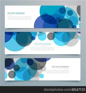 blue circles vector banners and headers set